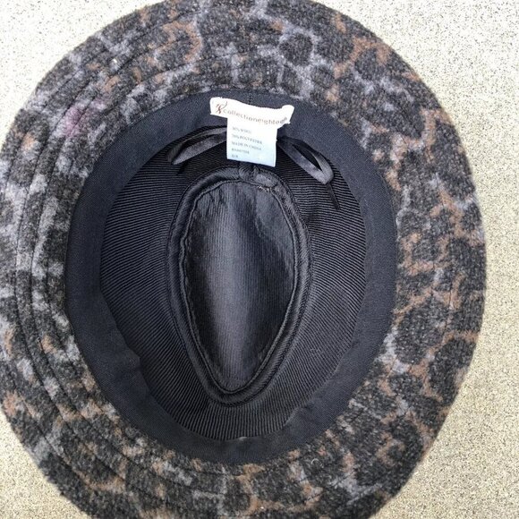 COLLECTION EIGHTEEN Wool Blend Fedora Hat Women's One Size Cheetah Felt …​ - Picture 4 of 7
